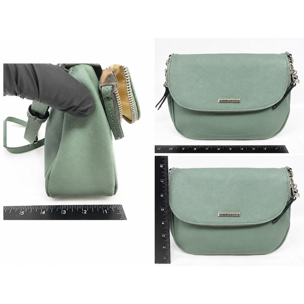 Dana Buchman Sage Green Chain Strap Crossbody Bag Flap Purse - Picture 4 of 7
